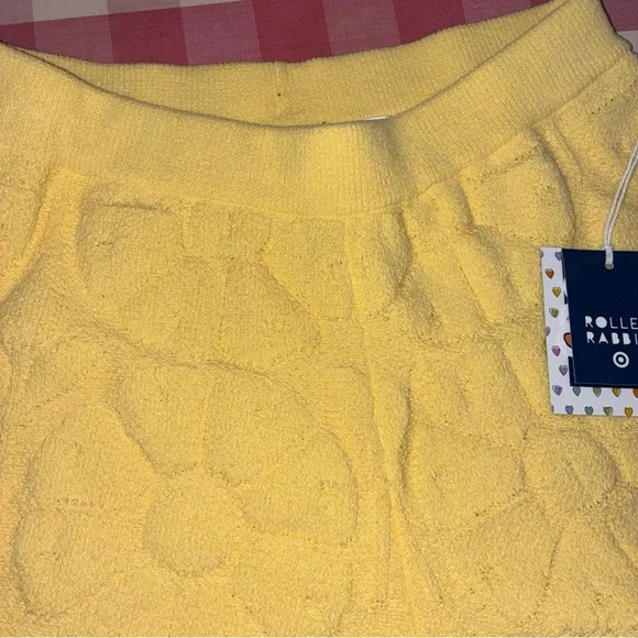 Nwt Roller Rabbit Yellow Women's Shorts Target Terry cloth s small flower pull